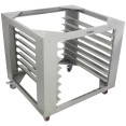 Socle pour four mixte/convection avec grille à lèchefrite en acier inoxydable 7 niveaux, mobile sur roulettes, compatible avec les plats de 400 × 600 mm | Adexa BCF95