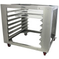 Socle pour four mixte/convection avec grille à lèchefrite en acier inoxydable 7 niveaux, mobile sur roulettes, compatible avec les plats de 400 × 600 mm | Adexa BCF95