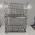 Caisse de stockage robuste en treillis métallique, pliable et empilable, en acier zingué, capacité de 500 kg, dimensions : 1200 x 1000 x 890 mm | Adexa BHK34