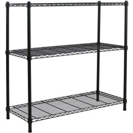 Étagère commerciale à 3 niveaux, charge maximale 750 kg, largeur 750 mm, profondeur 350 mm, fil noir | Adexa AMJ536