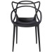 Bistro Dining Arm Chair Plastique Noir Intérieur & Extérieur | Adexa WW023BLACK