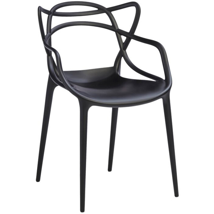Bistro Dining Arm Chair Plastique Noir Intérieur & Extérieur | Adexa WW023BLACK