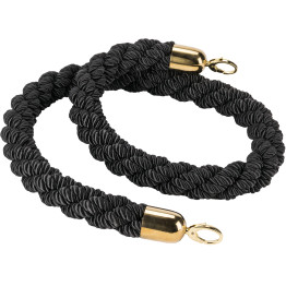 Corde de chandelier tressée noire avec extrémités dorées 1,5 m | Adexa BR01BG