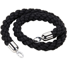 Corde de chandelier tressée noire avec extrémités argentées 1,5 m | Adexa BR01BS