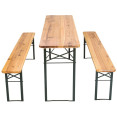 Ensemble table et banc pliables trois pièces, mobilier de jardin en bois 1800 x 800 x 770 mm | Adexa NFWU241018080