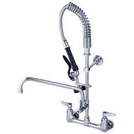Robinet de prérinçage mural de 20 cm avec bec pivotant de 15 cm, flexible de 56 cm et douchette | Adexa BXF240 Robinet de prérinçage mural de 20 cm avec bec pivotant de 15 cm, flexible de 56 cm et douchette | Adexa BXF240