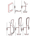 Unité de prérinçage murale centrale de 20 cm (8 po) avec colonne montante de 46 cm (18 po), tuyau de 112 cm (44 po) et robinet de pulvérisation chromé | Adexa BXF246