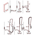 Unité de prérinçage murale centrale de 20 cm avec robinet additionnel, colonne montante de 46 cm, flexible de 112 cm et bec pivotant de 30 cm | Adexa BXF248
