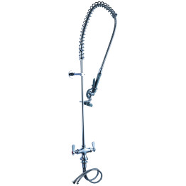 Unité de prérinçage sur plage avec robinet en option, colonne montante de 45,7 cm, flexible de 111,8 cm et bec pivotant de 30,5 cm, chromée | Adexa BXF250 Unité de prérinçage sur plage avec robinet en option, colonne montante de 45,7 cm, flexible de 111,8 cm et bec pivotant de 30,5 cm, chromée | Adexa BXF250