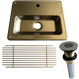 Évier encastré commercial en acier inoxydable 12,5 po × 10,5 po avec crépine et grille | Adexa BXF602