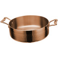 Casserole triple couche en acier inoxydable martelé ø260×85mm 4,5L Finition cuivre | Adexa C0311010C