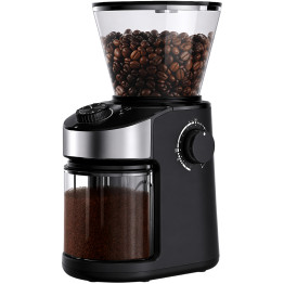 Moulin à café professionnel à meules plates 150 W avec trémie à grains de 240 g, noir | Adexa CG836B