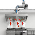 Hotte commerciale en acier inoxydable 1000×1000×350 mm avec 2 filtres 500×500 mm | Adexa CH1010S