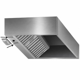 Hotte commerciale en acier inoxydable 1000×1000×350 mm avec 2 filtres 500×500 mm | Adexa CH1010S