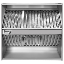 Hotte îlot professionnelle avec filtres à chicanes en acier inoxydable 1500 x 1300 x 350 mm | Adexa CH20150S