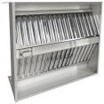 Hotte îlot professionnelle avec filtres à chicanes en acier inoxydable 2000 x 1300 x 350 mm | Adexa CH20200S