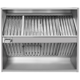 Hotte îlot professionnelle avec filtres à chicanes en acier inoxydable 2000 x 1300 x 350 mm | Adexa CH20200S
