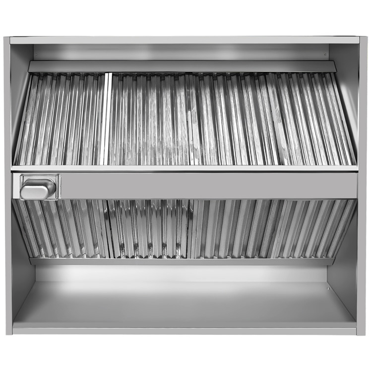 Hotte îlot professionnelle avec filtres à chicanes en acier inoxydable 2000 x 1300 x 350 mm | Adexa CH20200S