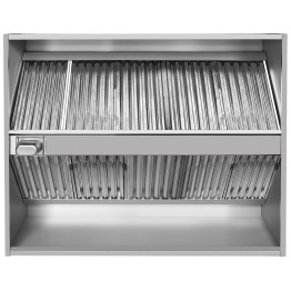 Hotte îlot professionnelle avec filtres à chicanes en acier inoxydable 2500 x 1300 x 350 mm | Adexa CH20250S