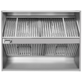 Hotte îlot professionnelle avec filtres à chicanes en acier inoxydable 3000 x 1300 x 350 mm | Adexa CH20300S