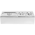 Porte-condiments professionnel comprenant 2 bacs GN 1/6-100 mm et 1 bac GN 1/3-100 mm avec couvercles | Adexa CHD04A2