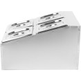 Porte-condiments professionnel comprenant 4 récipients GN 1/6 de 150 mm avec couvercles, en acier inoxydable | Adexa CHD04BD
