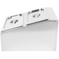 Porte-condiments professionnel comprenant 2 récipients GN 1/3-100 mm avec couvercles, en acier inoxydable | Adexa CHD04B3