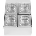 Porte-condiments professionnel comprenant 4 bacs GN1/6-100 mm et couvercles à charnière | Adexa CHD04BPCFL
