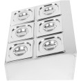 Porte-condiments professionnel comprenant 6 bacs GN1/6-150 mm et couvercles | Adexa CHD06BD