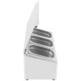 Porte-condiments professionnel avec couvercle et 3 récipients GN 1/4-100 mm en acier inoxydable | Adexa CHE03AFL