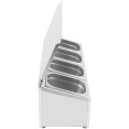 Porte-condiments professionnel avec couvercle et 4 récipients GN 1/4-100 mm en acier inoxydable | Adexa CHE04AFL