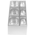 Porte-bacs à condiments professionnel comprenant 3 bacs GN 1/6 et 3 bacs GN 1/9 avec couvercles encastrés et louches | Adexa CHM01