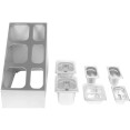 Porte-bacs à condiments professionnel comprenant 3 bacs GN 1/6 et 3 bacs GN 1/9 avec couvercles encastrés et louches | Adexa CHM01