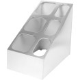 Porte-bacs à condiments professionnel comprenant 3 bacs GN 1/6 et 3 bacs GN 1/9 avec couvercles encastrés et louches | Adexa CHM01
