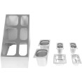 Porte-bacs à condiments professionnel comprenant 3 bacs GN 1/6 et 3 bacs GN 1/9, ainsi que des louches | Adexa CHM01PCFL