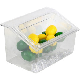Porte-condiments réfrigéré comprenant 1 récipient GN 1/3 de 150 mm avec couvercle, en plastique | Adexa CHP04BD