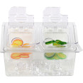 Présentoir à condiments réfrigéré comprenant 2 récipients GN1/6-150 mm avec couvercle, en plastique | Adexa CHP04BD2