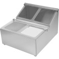 Porte-condiments professionnel comprenant 4 bacs GN1/6-100 mm et couvercles à charnière | Adexa CHRLF04B1