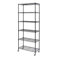 Étagère métallique convertible 2 en 1 à 6 niveaux, noire, 600 x 350 x 1800 mm | Adexa CJ6035180B6E