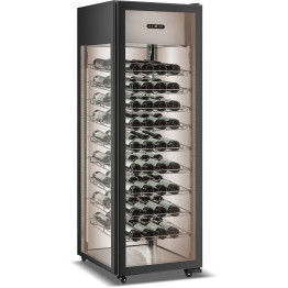 Cave à vin commerciale 400 L, 81 bouteilles, 650 x 650 x 1894 mm, marron | Adexa CL400L2BROWN