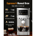 Machine à café expresso professionnelle 1350 W 20 bars en acier inoxydable | Adexa CM1661