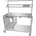 Table de préparation mobile avec rails GN1/1 & Étagère supérieure & Rail à condiments & Roulettes Inox | Adexa CPTABC