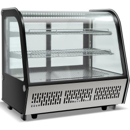 Comptoir réfrigéré 702x568x686mm 2 étagères Noir Façade incurvée | Adexa CW120R