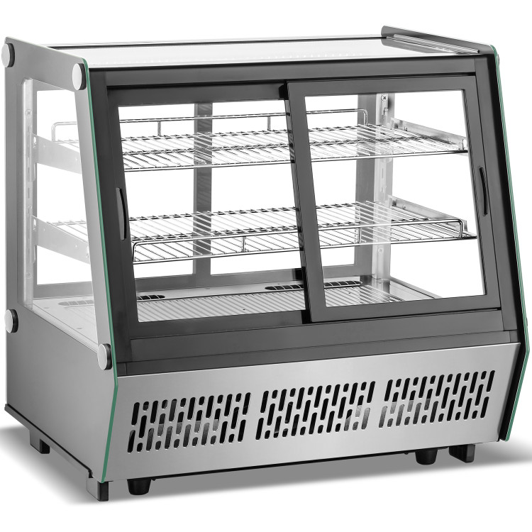 Vitrine réfrigérée 160 litres, ouverture avant et arrière, 2 étagères, noire | Adexa CW1601