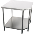 Plan de travail professionnel Meuble d'angle Inox 900x900x700x700x900mm Étagère inférieure | Adexa CWT1070R
