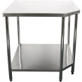 Plan de travail professionnel Meuble d'angle Inox 900x900x700x700x900mm Étagère inférieure | Adexa CWT1070R