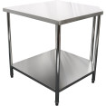 Plan de travail professionnel Meuble d'angle Inox 900x900x700x700x900mm Étagère inférieure | Adexa CWT1070R