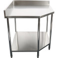 Plan de travail professionnel Meuble d'angle Inox 900x900x600x600x900/1000mm Dosseret Etagère inférieure | Adexa CWT1060RB