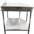 Plan de travail professionnel Meuble d'angle Inox 900x900x600x600x900/1000mm Dosseret Etagère inférieure | Adexa CWT1060RB