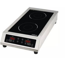 Plaque à induction professionnelle double face 7000 W (3500 W + 3500 W) à commandes tactiles et câblage fixe | Adexa CX008